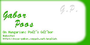 gabor poos business card